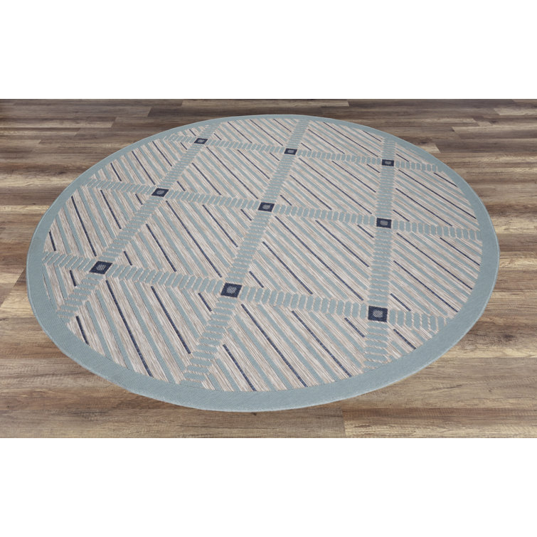 Latitude Run® Geometric Blue Indoor / Outdoor Area Rug & Reviews Wayfair